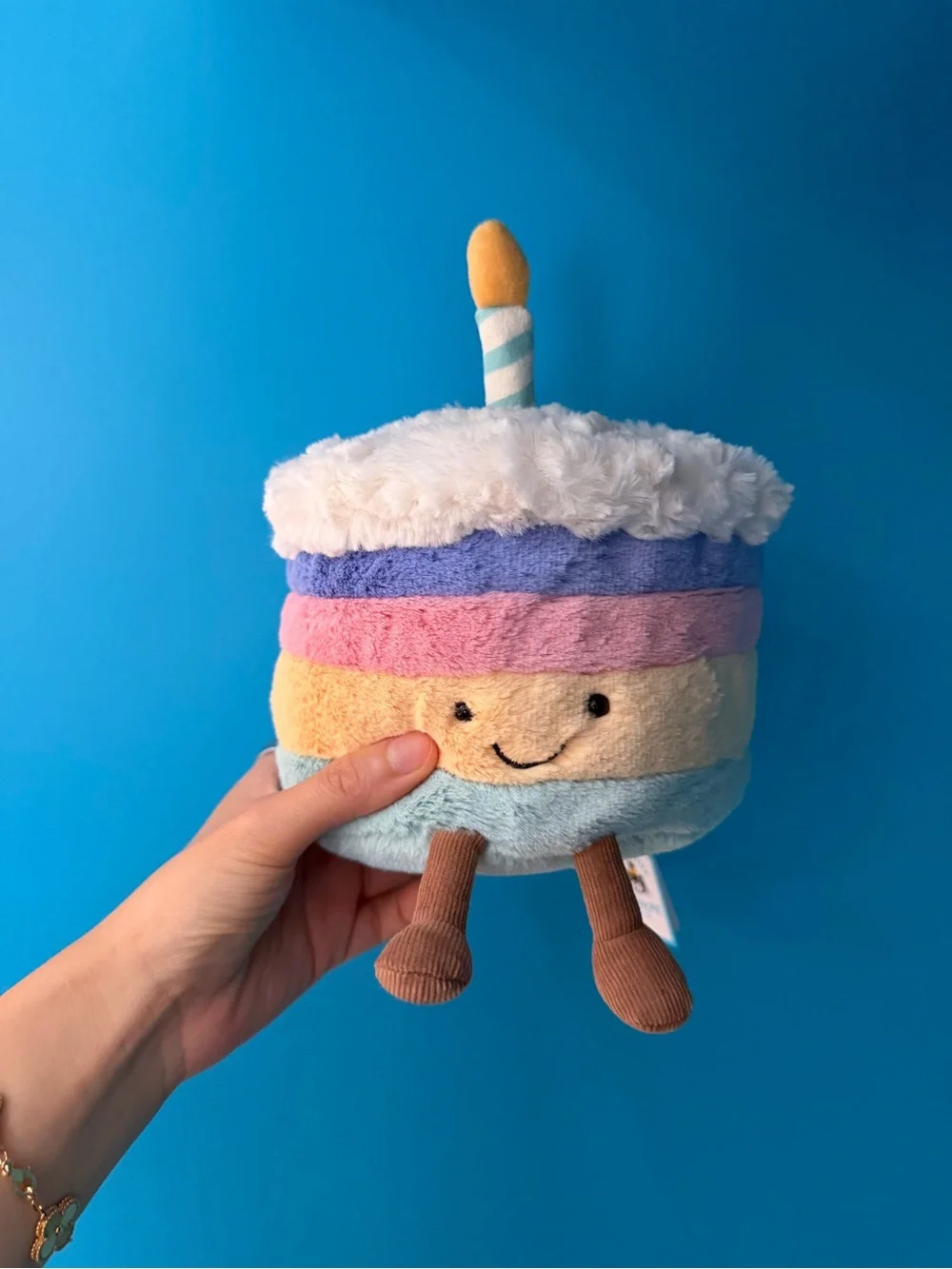 Jellycat Pastel Layered Birthday Cake Plush with Candle - Picture 1 of 1